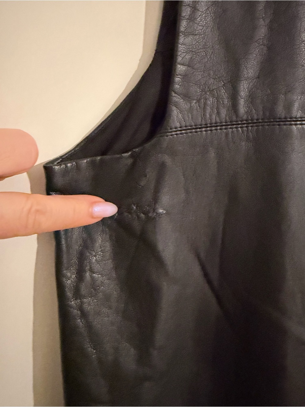H&M limited edition Black Stud-Trim Sleeveless leatherette Mini Dress -8 - Picture 5 of 6